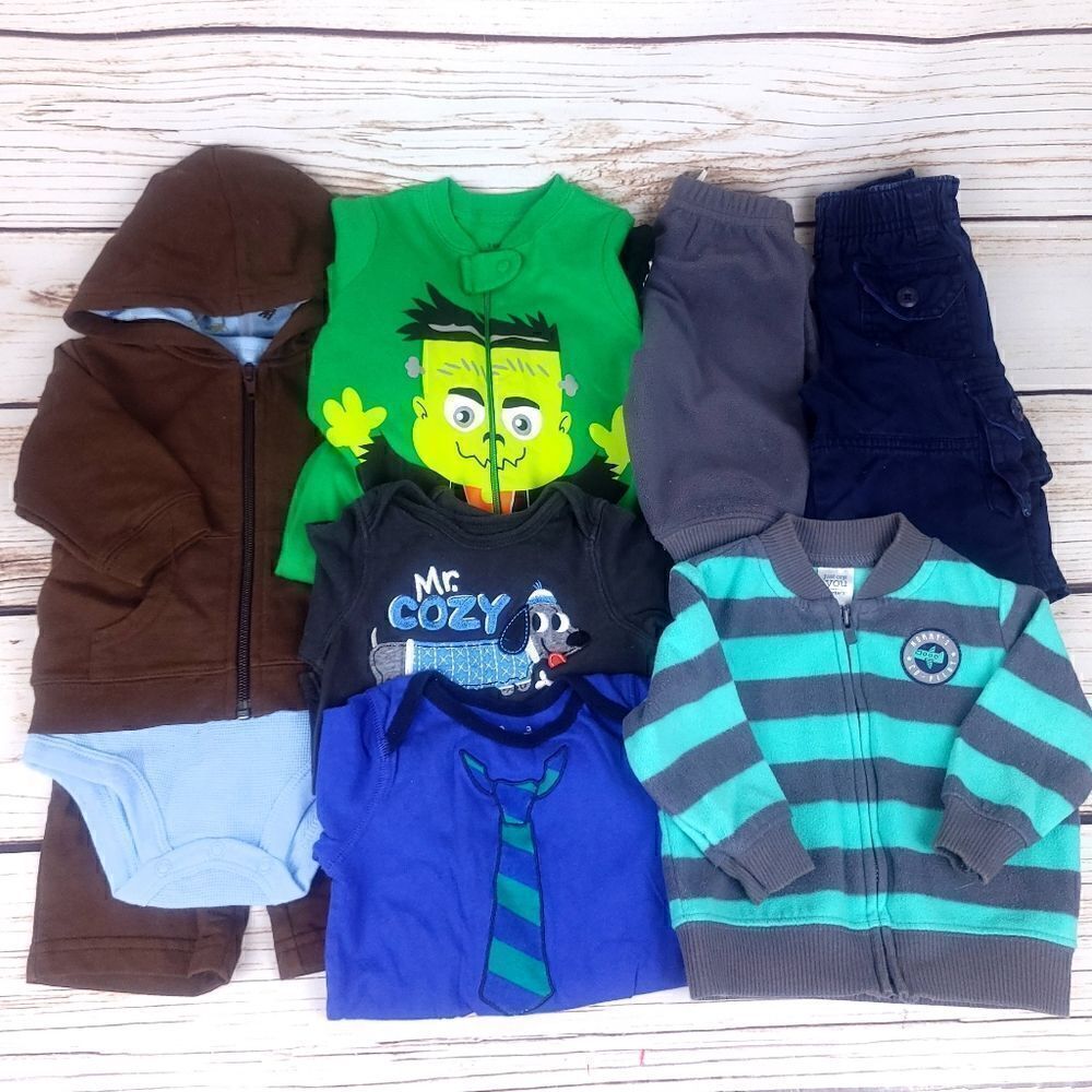Baby Boy Winter Clothes Lot Pants Sweater Onsie Bundle Size 3 months